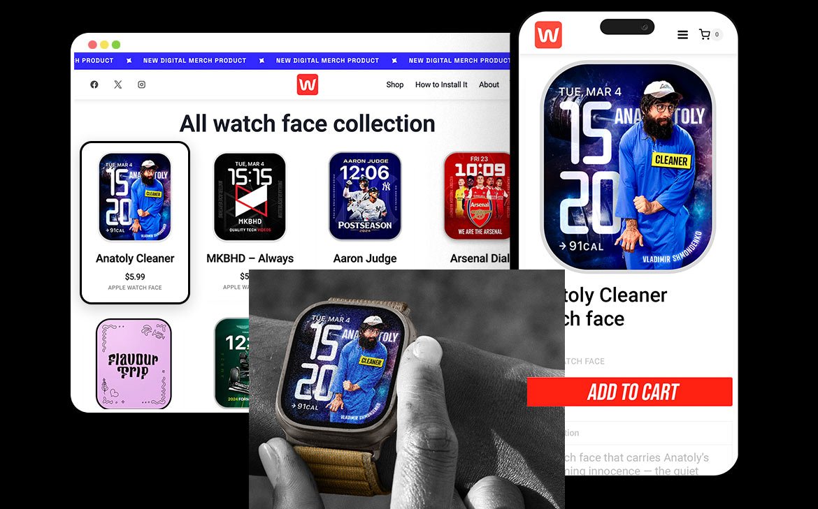 Creator store with watch faces for sale