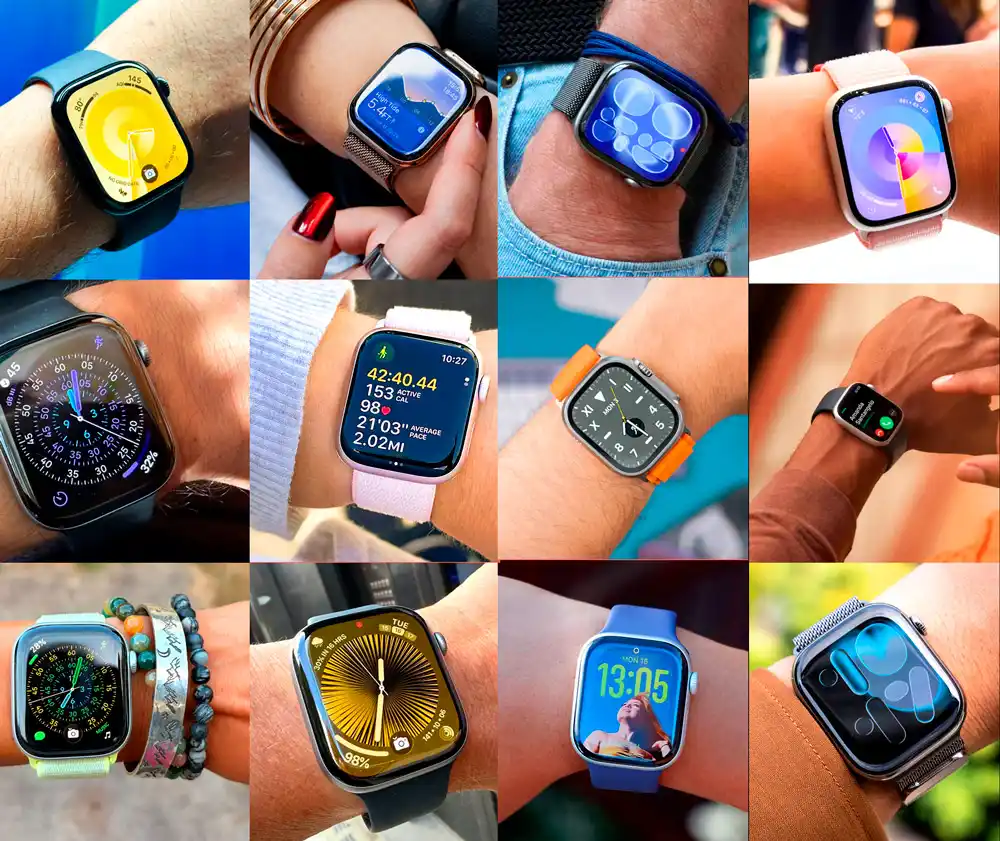 Animated watch face showing glances throughout the day