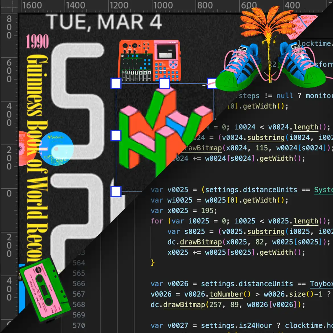 Designer working on watch face design